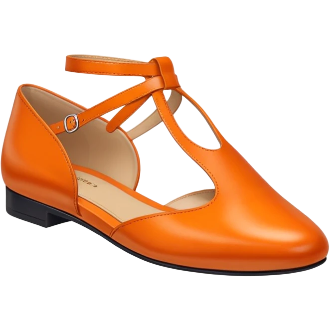 super realistic orange dorsay flats emoji