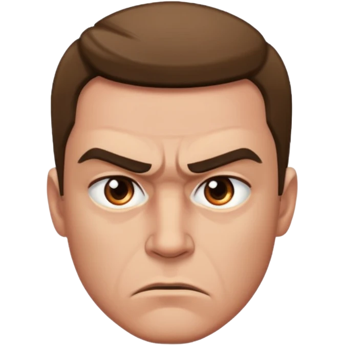 Close up man face stare serious angry  emoji