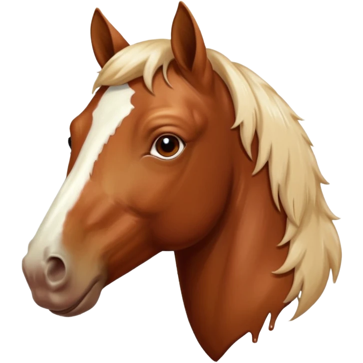 Donald trump with white liquid around trumps lips with a horse emoji