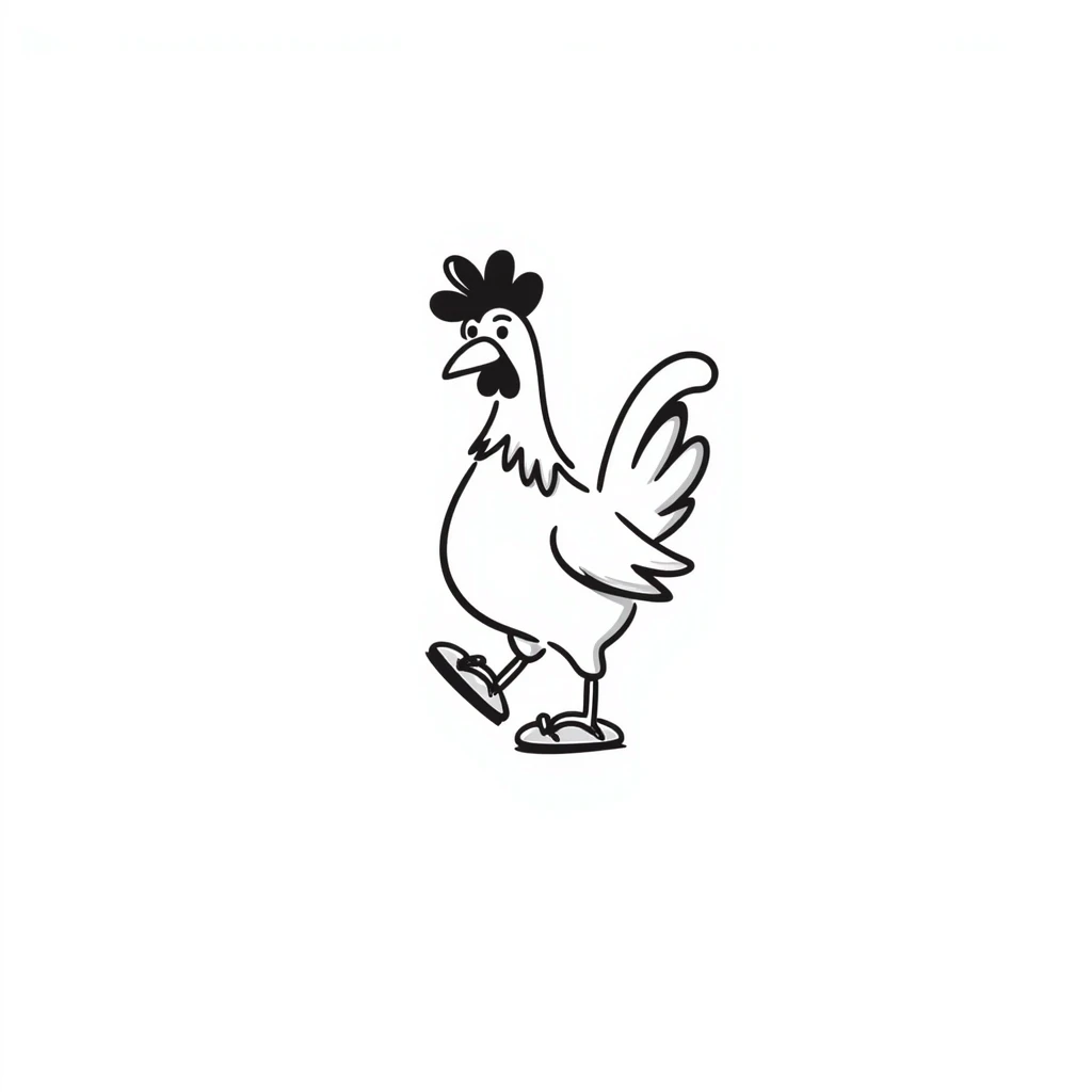 white rooster wearing flip-flops emoji