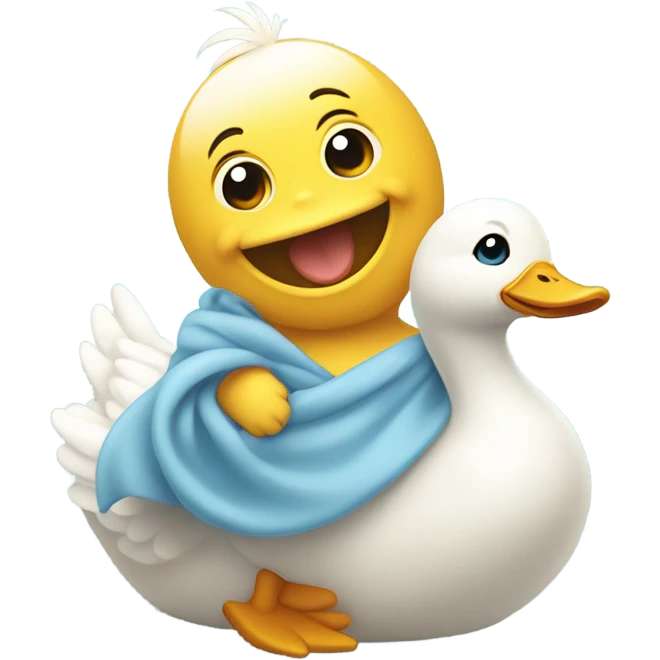 Baby riding a duck emoji