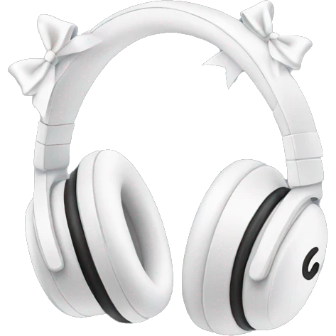 White headphones with bows emoji