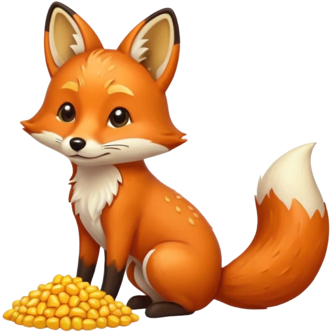 fox pooping corn emoji