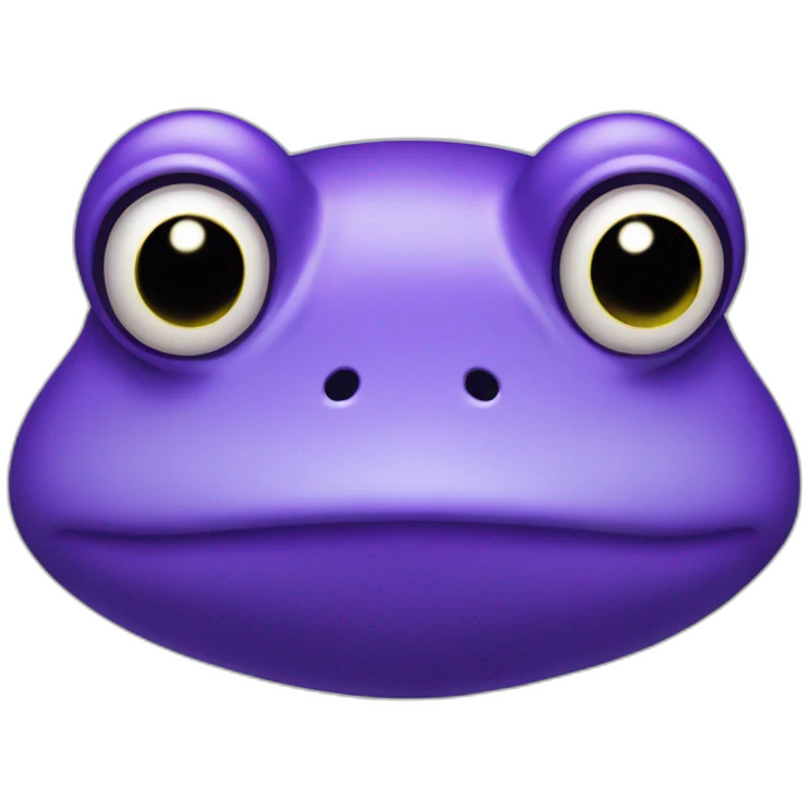A purple frog sad close up face emoji