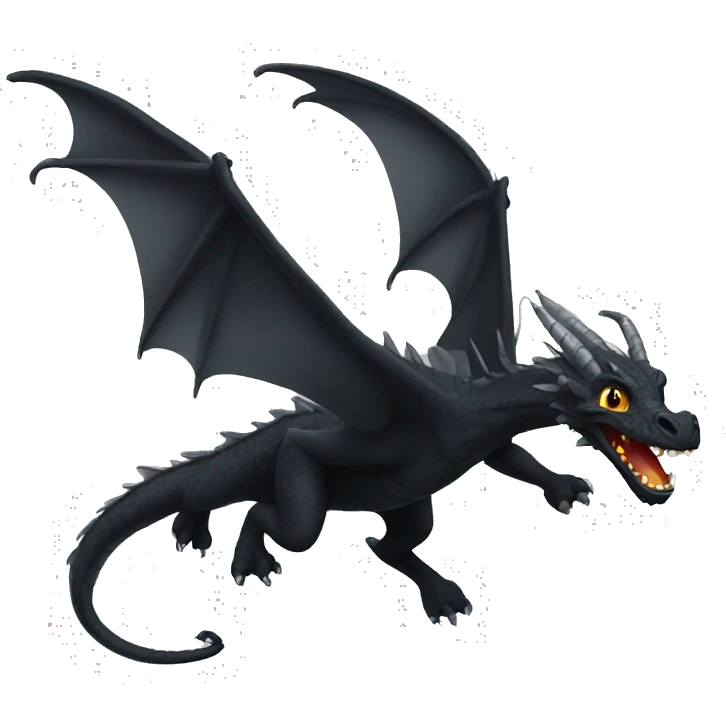 flying black dragon emoji