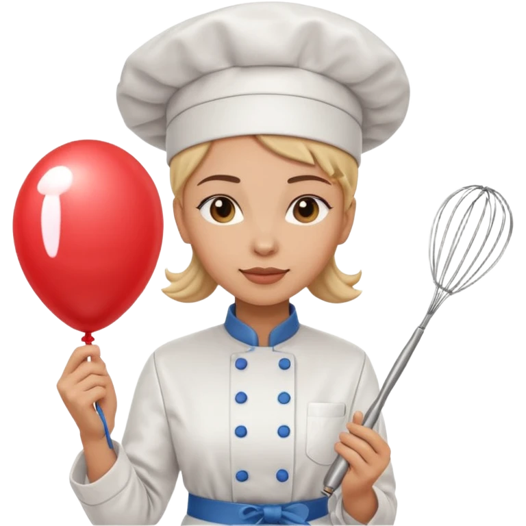 woman chef with a balloon whisk emoji