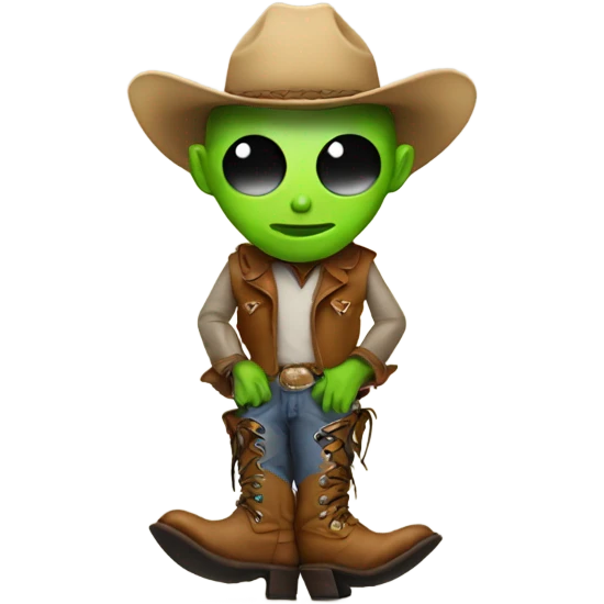 Alien with cowboy boots emoji