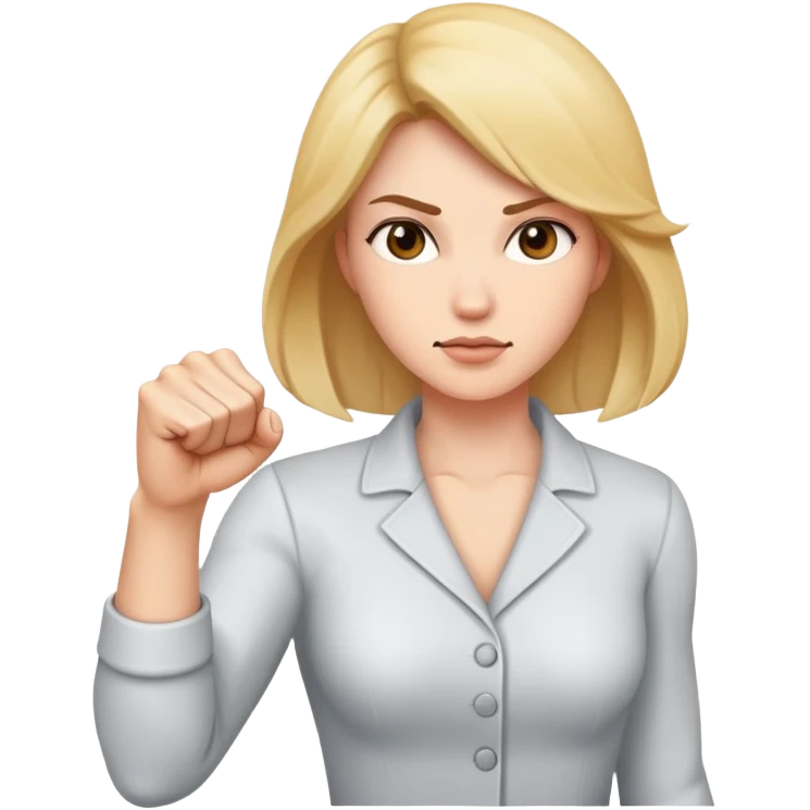 woman holding fist emoji