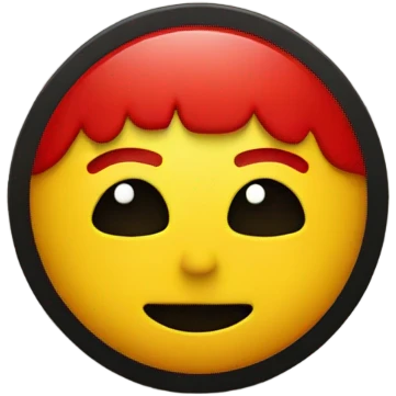 a black and red rectangle with a medium-sized yellow circle in the middle emoji