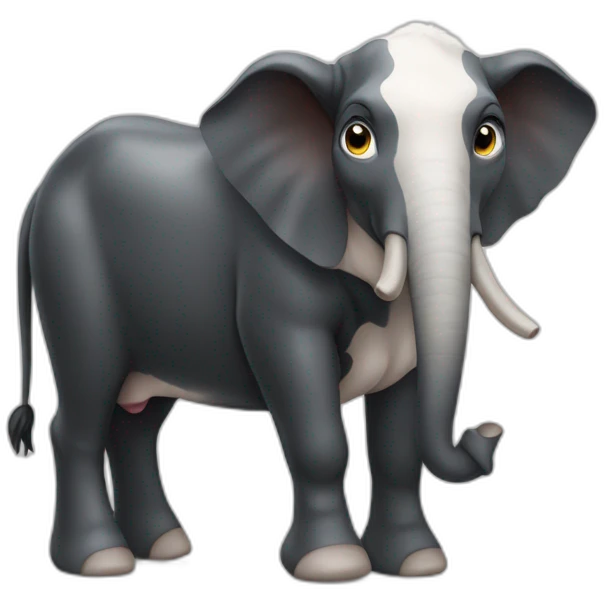 Une vache sur un éléphant emoji