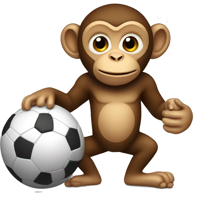 monkey with a football emoji