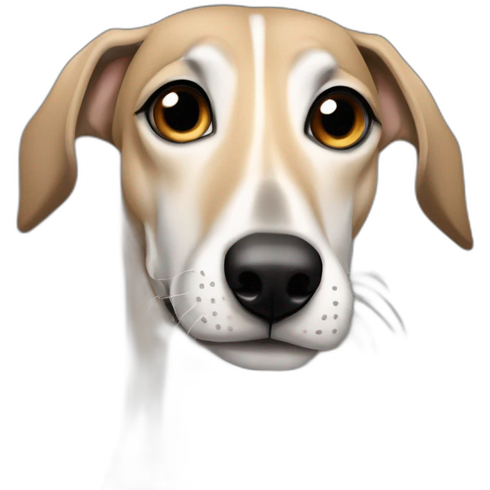 tan greyhound with no white on bridge of nose nose faint black brindle striping that looks like eyebrows emoji