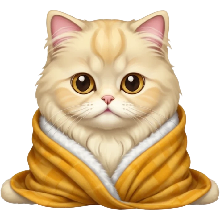 Persian cat in blanket emoji