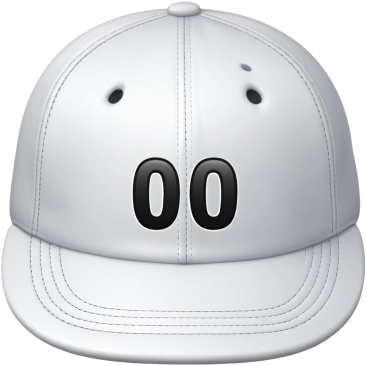 turned white cap with black number “0” on it emoji