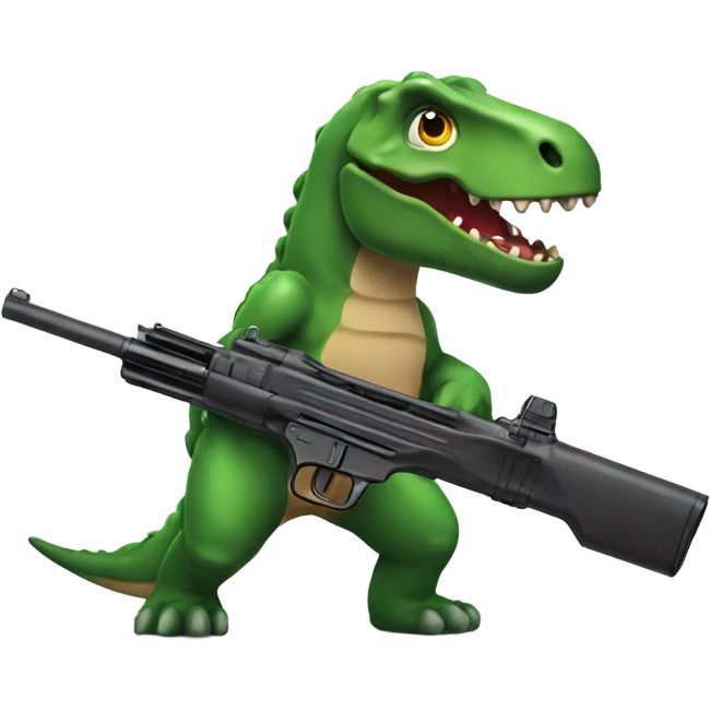 Dinasour with a gun emoji