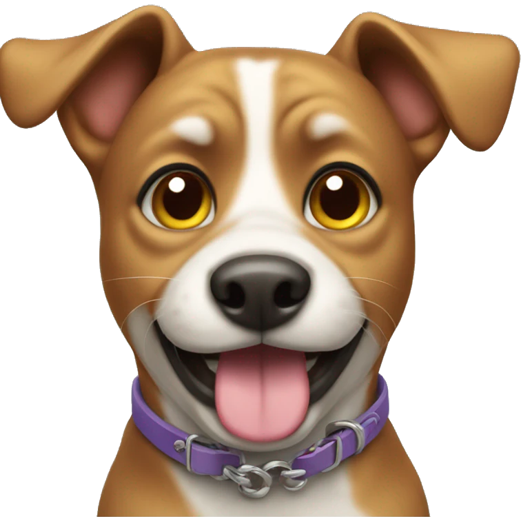 playful dog with collar emoji