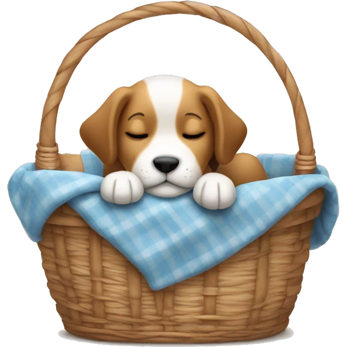 Puppy’s sleeping in a basket emoji