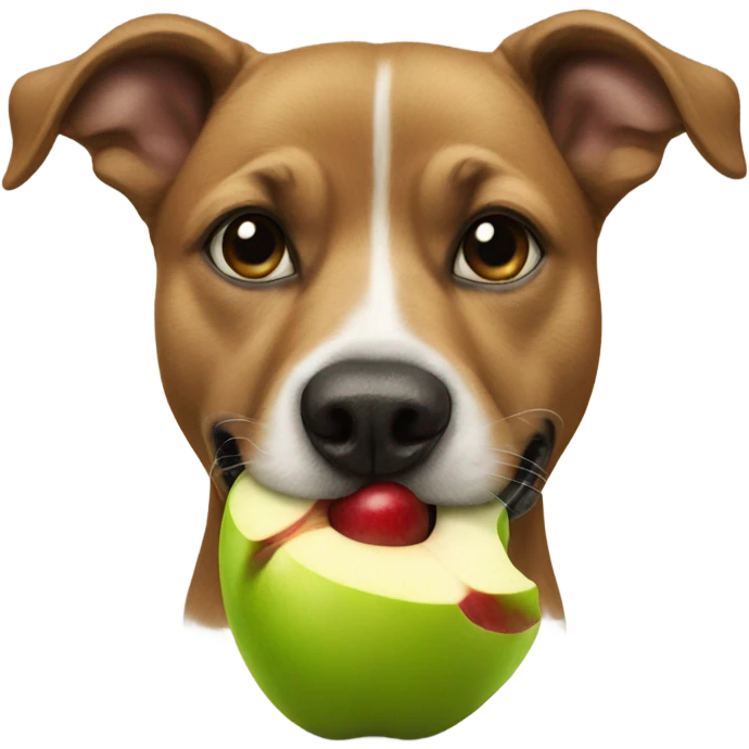 Dog eating apple emoji