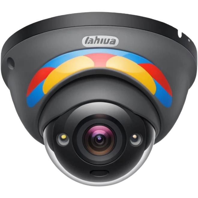 Dahua dome security camera, simplified, apple emoji style emoji