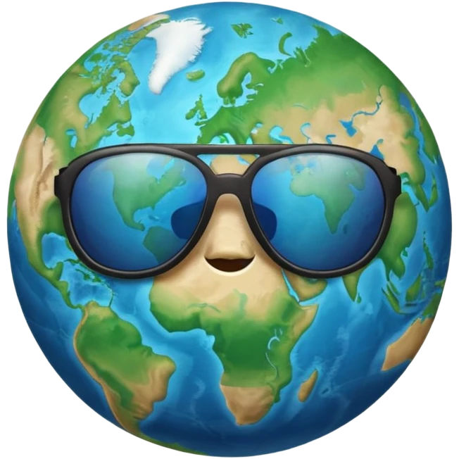 Earth with sunglasses emoji
