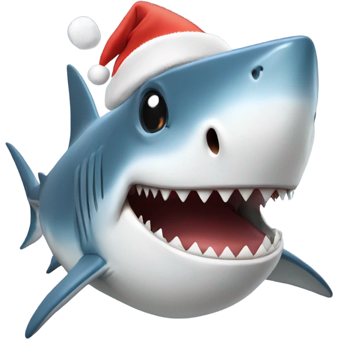 Shark with Santa hat  emoji