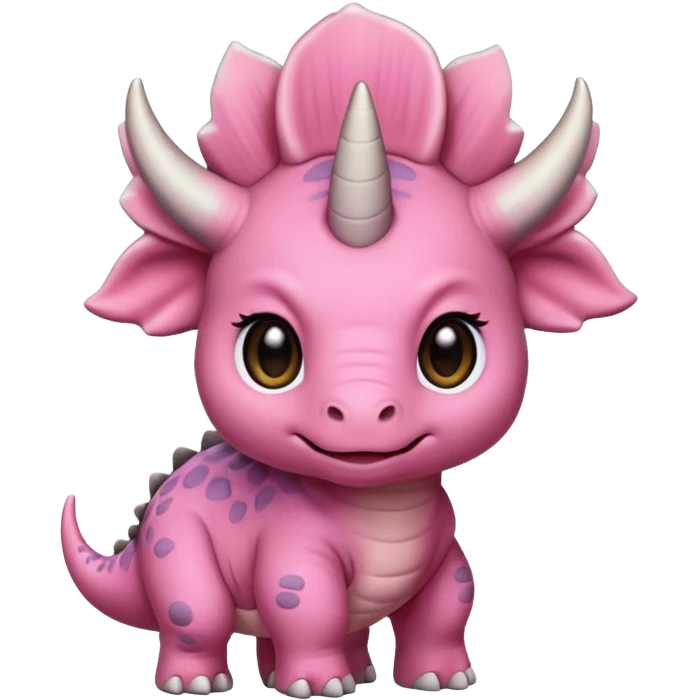 Triceratops cute pink kawei  emoji
