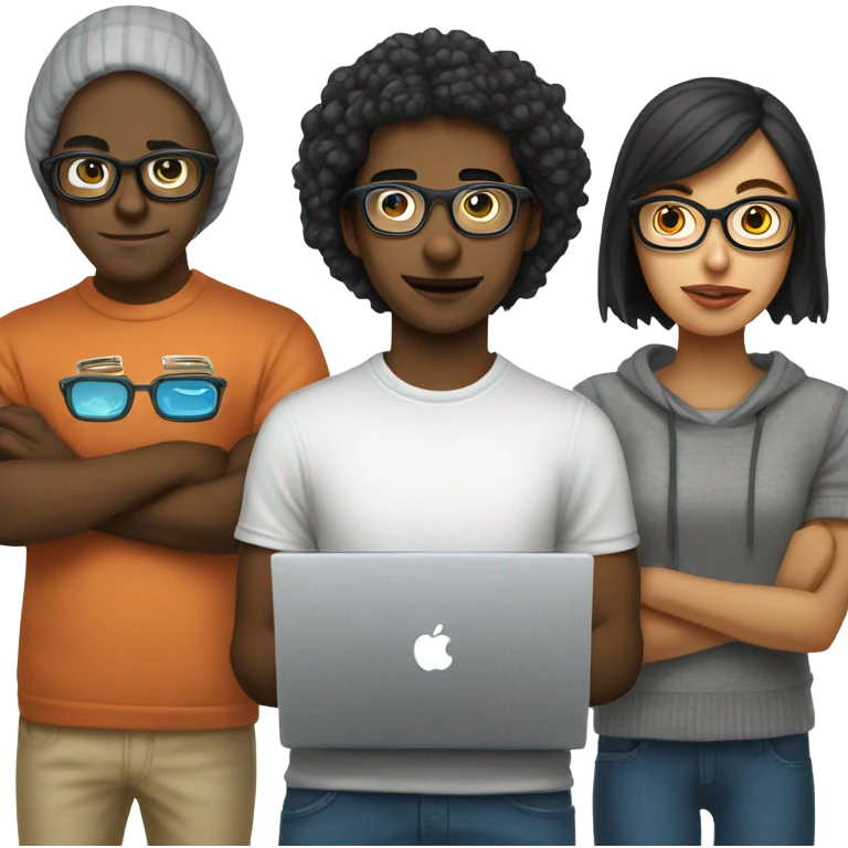 a group of white nerdy programmers emoji