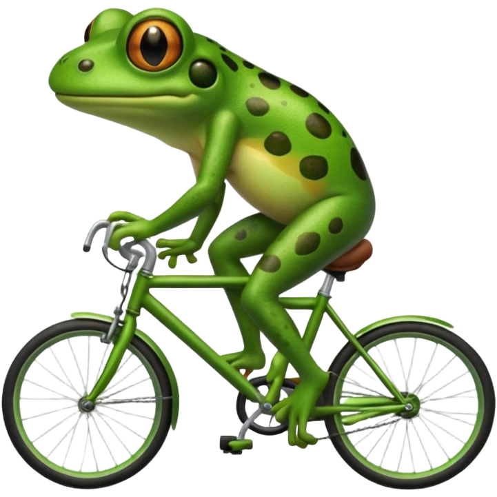 A frog on a bike emoji