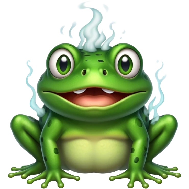 angry frog with steam coming from nostrils emoji