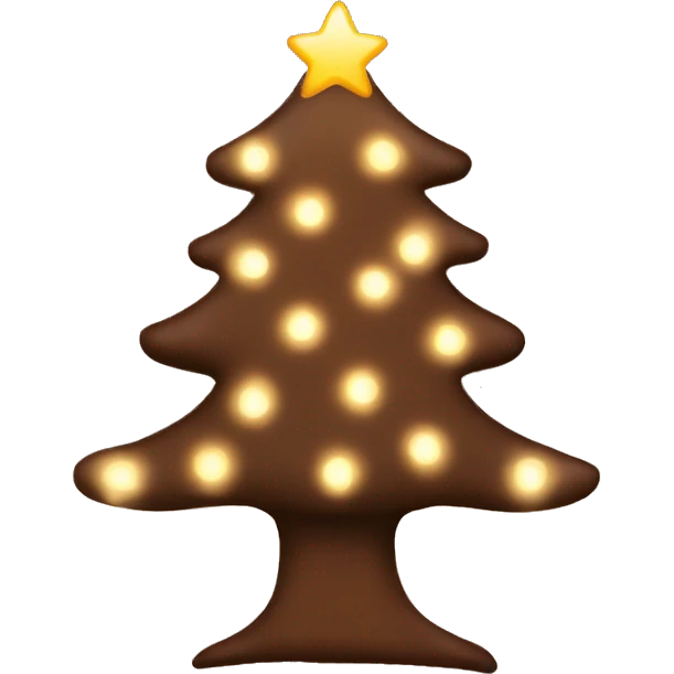 aesthetic brown christmas tree with tan lights emoji