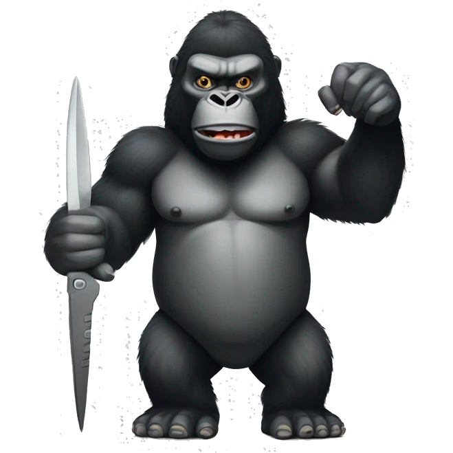 King kong holding scissors emoji