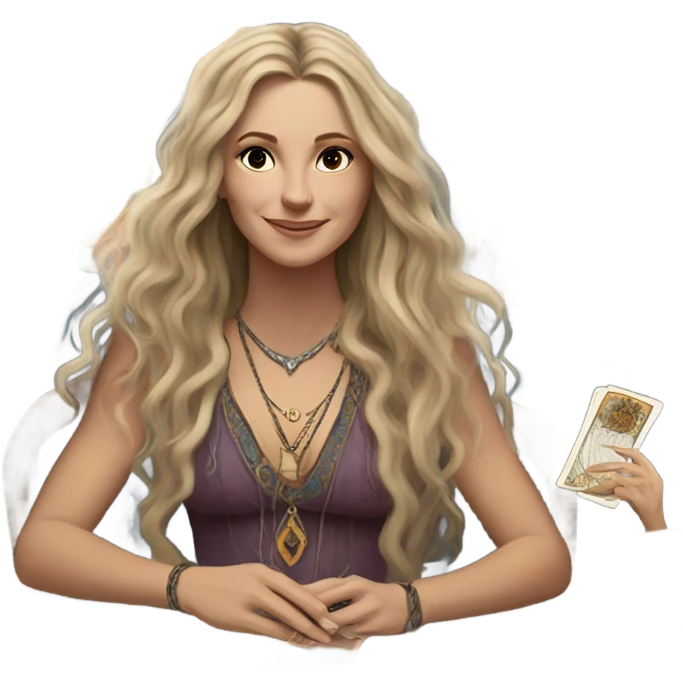fortune teller white woman with cards emoji