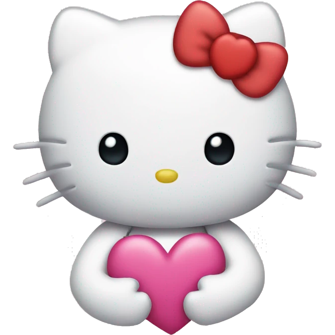 hello kitty with heart emoji