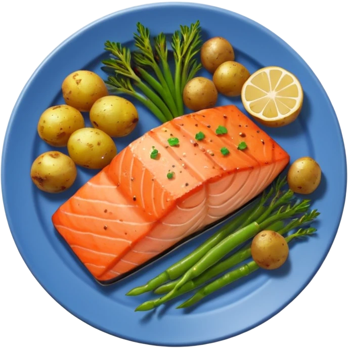 salmon veggies potatoes  emoji