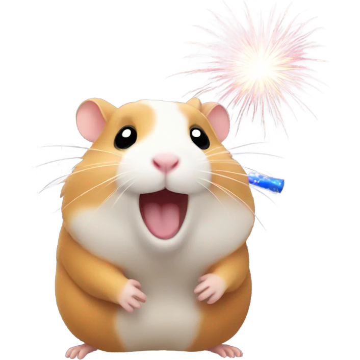 Hamster with fireworks emoji