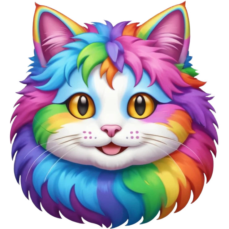 Rainbow cat smiling emoji