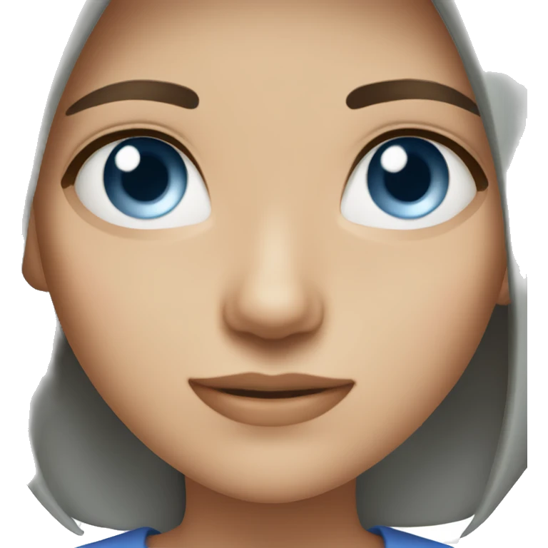Gray Brown bob hair eyes blue eyes girl emoji