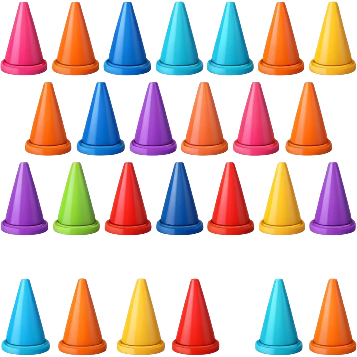 colorful Cone markers
 emoji