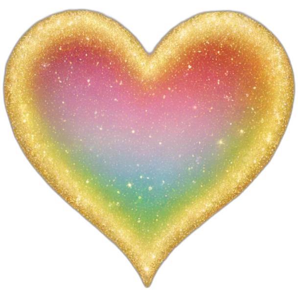 sparkly glittery shiny heart rainbow emoji