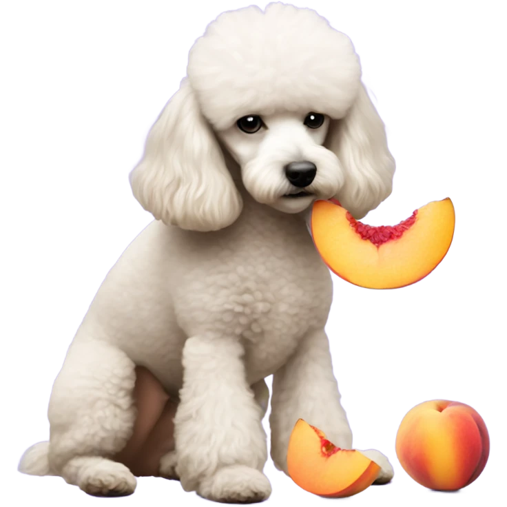 Poodle kissing a peach  emoji