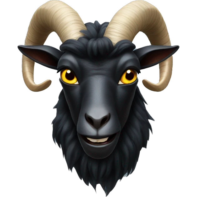 Black goats with big horns and super angry expressions emoji
