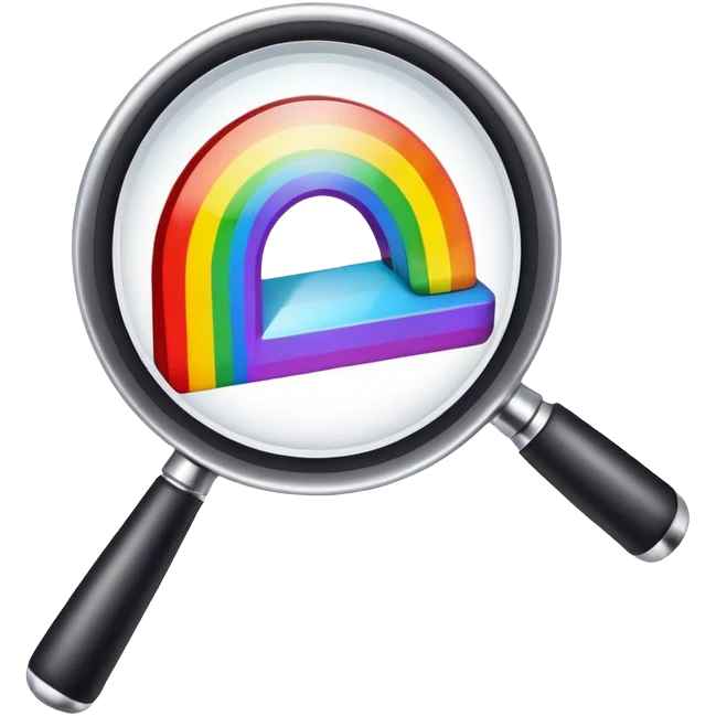 rainbow magnifier emoji