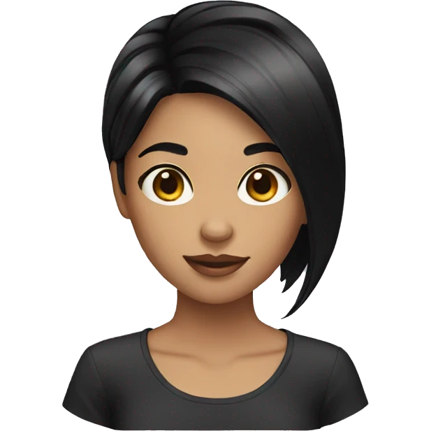 Girl straight black hair  emoji