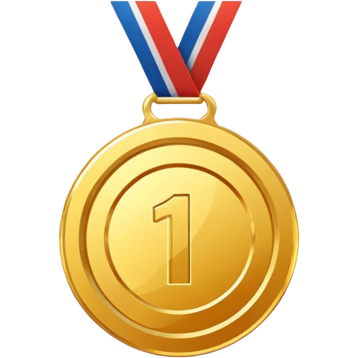 gold medal with a 1 inside emoji