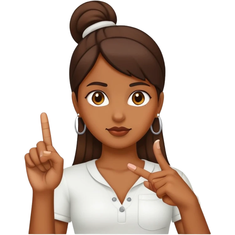 brown gurl sticking up middle finger emoji