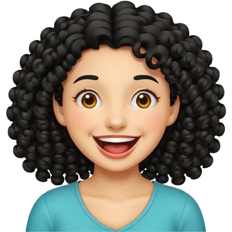 Leyla as a laughing emoji, joyful and bright emoji