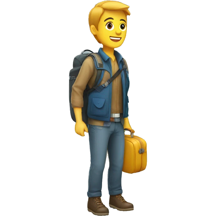 yong man traveller emoji
