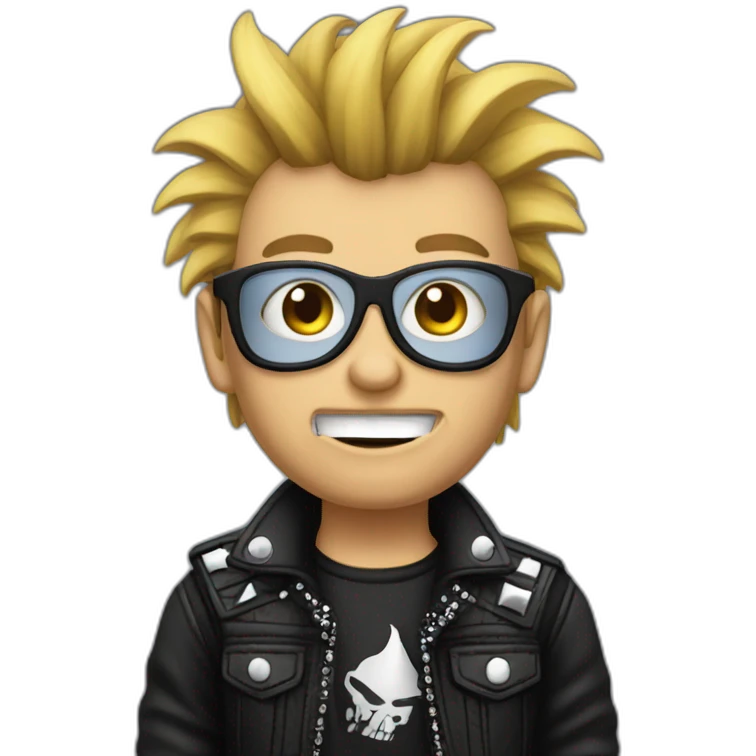 punk rocker with long black haier emoji
