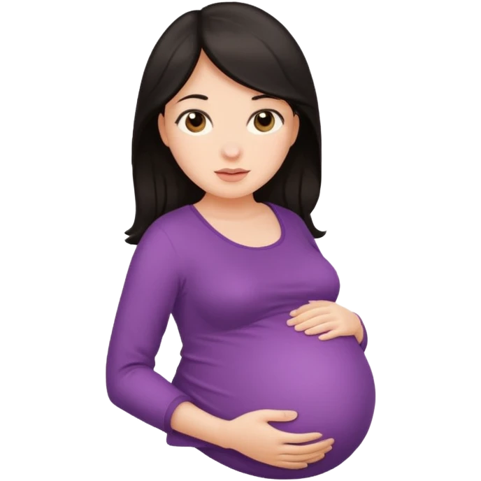 Pregnant woman with dark hair emoji