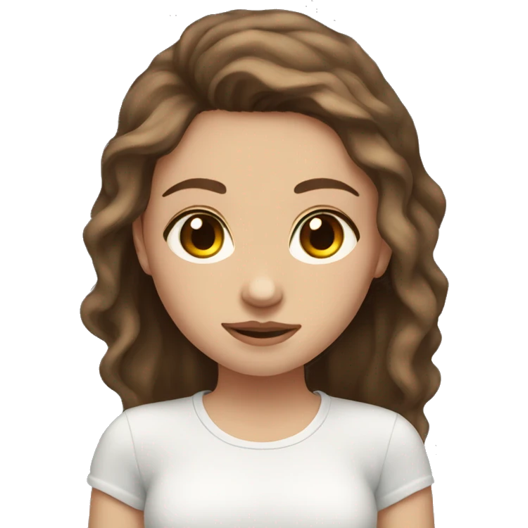 girl with brown hair, hazel eyes, fair skin, nose piercing emoji